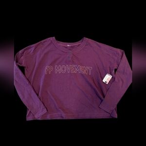 NWT FP Movement Now or Never Layer Size Large Black Cherry Color